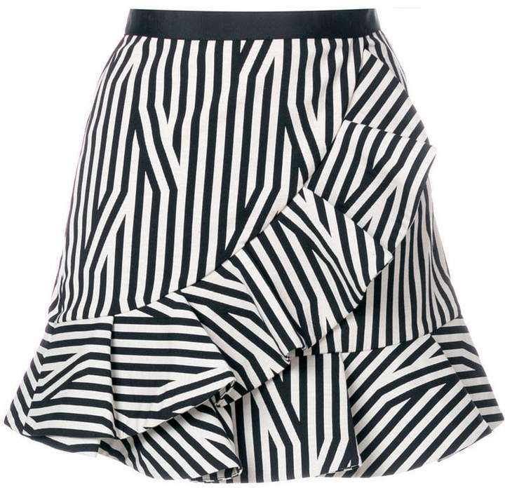 striped ruffled skirt