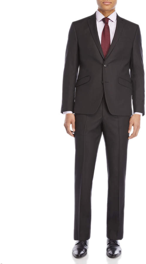 Two-Piece Black Pindot Ready Flex Suit