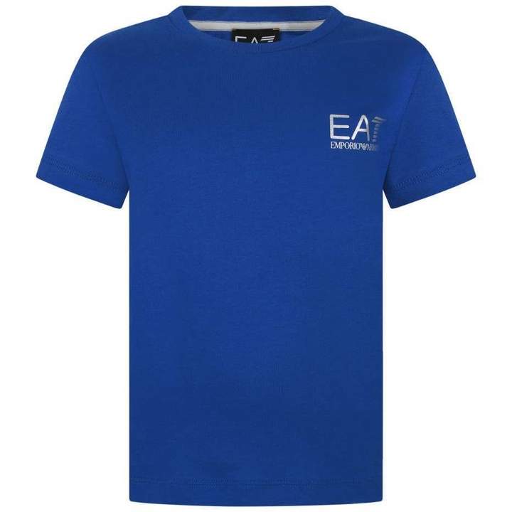 EA7 Emporio ArmaniBoys Blue Cotton Jersey Top