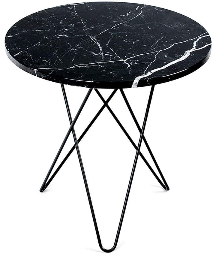 Ox Denmarq - Tall Mini O Beistelltisch Ø 50 cm, Schwarz / Marmor Schwarz