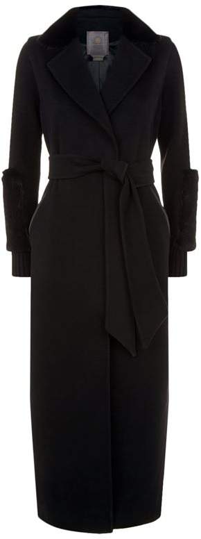 Lilly E Violetta Gianna Mink Collared Longline Coat