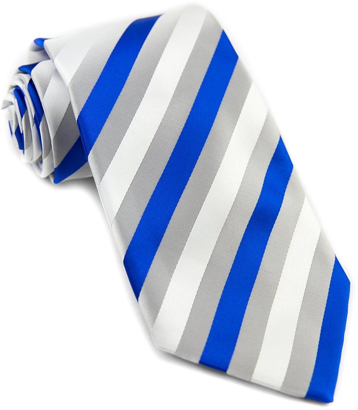 Royal & Silver Stripe Necktie