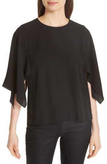 Slit Sleeve Silk Top