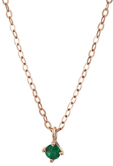 LODAGOLD Women's Emerald Charm Necklace