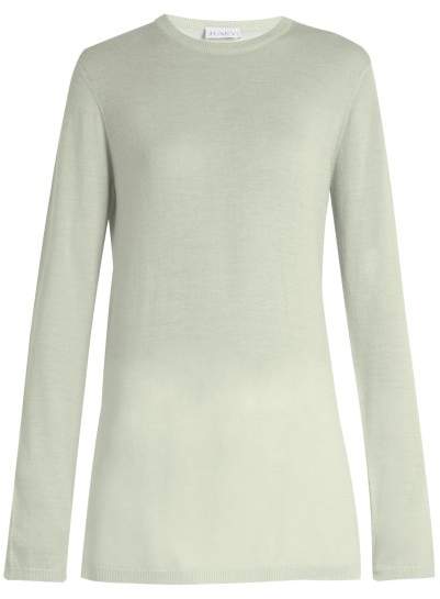Long-line fine-knit cashmere sweater