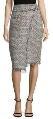 Tweed Fringe Midi Skirt