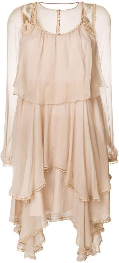 ruffled chiffon mini dress