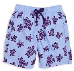 Little Boy's & Boy's Flocked Turtles Swim Trunks