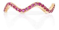 SABINE GETTY Baby Memphis Pink Sapphire Wave Band Ring