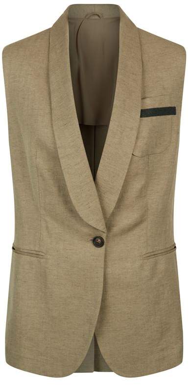 Herringbone Linen Waistcoat