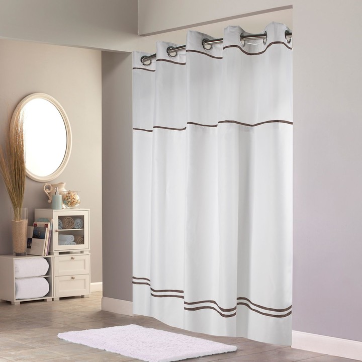 Hookless Plain Weave Monterey Lined Shower Curtain