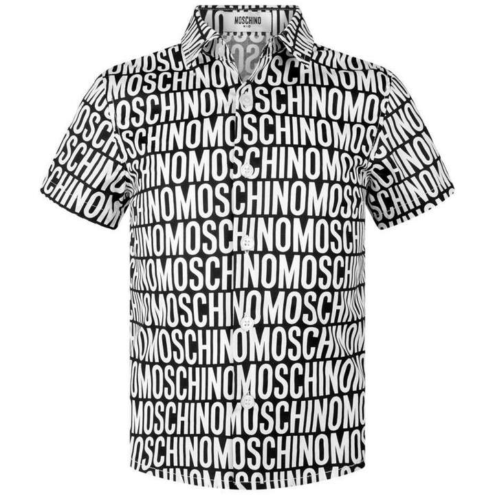 MoschinoBoys Black Logo Print Shirt