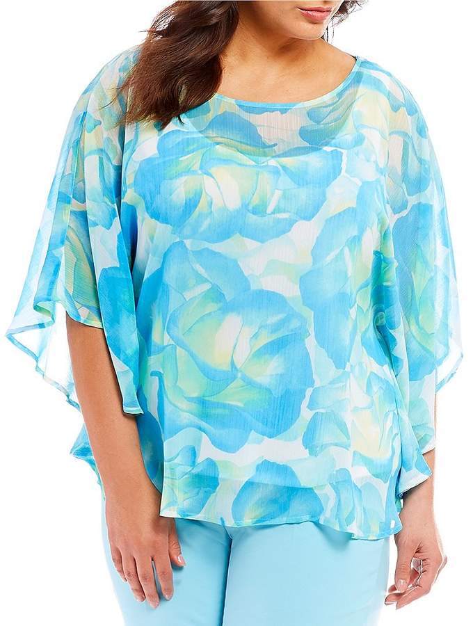 Ruby Rd. Plus Floral Print Butterfly Blouse