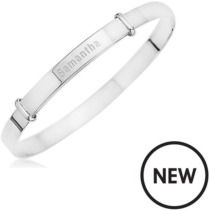 Love SILVER Love Silver Sterling Silver Personalised Guardian Angel Baby Expander Bangle