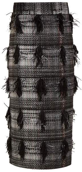 CARL KAPP Palm Fancy tweed pencil skirt