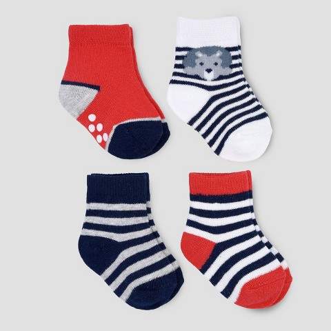 Just One You made by carter Baby Boys' 4pk Lion Crew Socks - Just One You® made by carter's Red/Black 0-3M