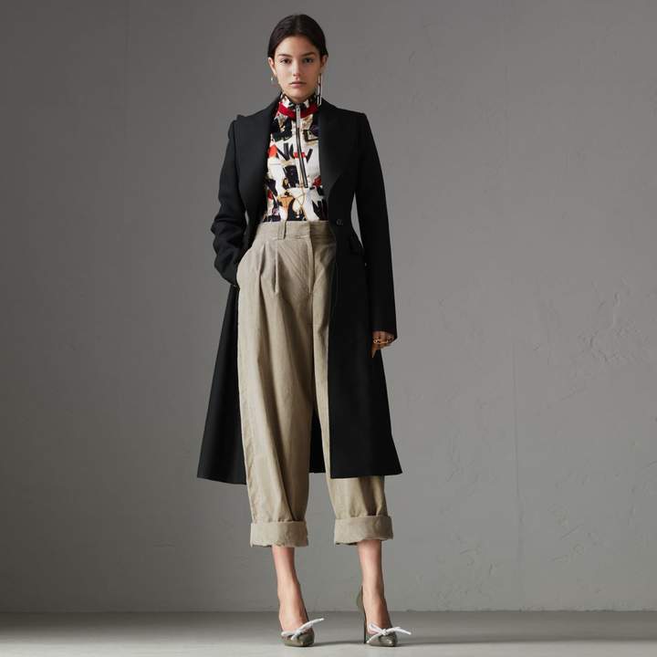 Graffiti Archive Scarf Print Silk Wool Half-zip Top