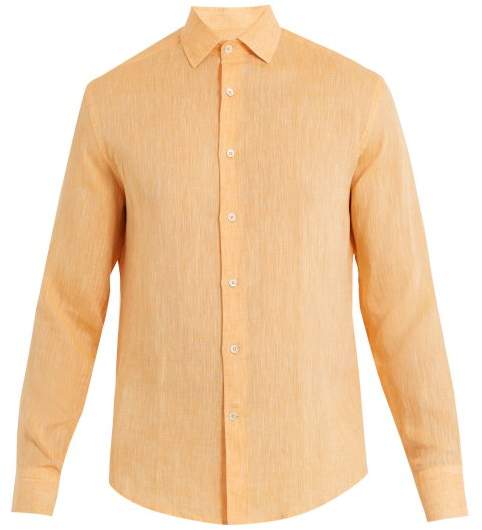 FRESCOBOL CARIOCA Point-collar linen shirt