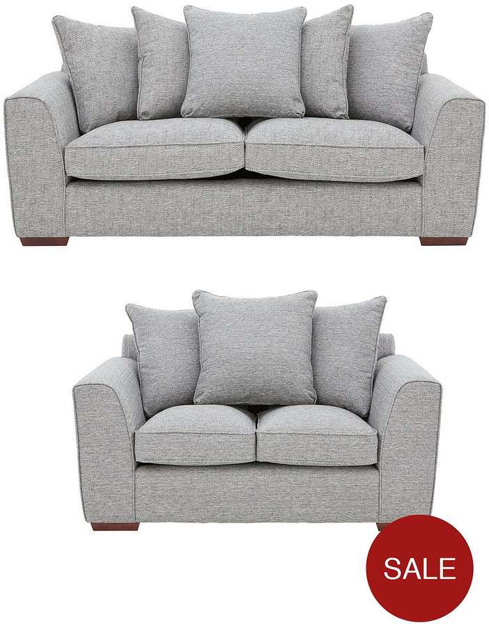 Rio 3-Seater + 2-Seater Scatterback Fabric Sofa Set