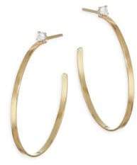 Sunrise Diamond Post Hoop Earrings