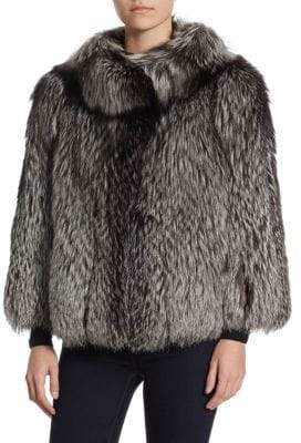 The Fur Salon Round Collar Fox Jacket