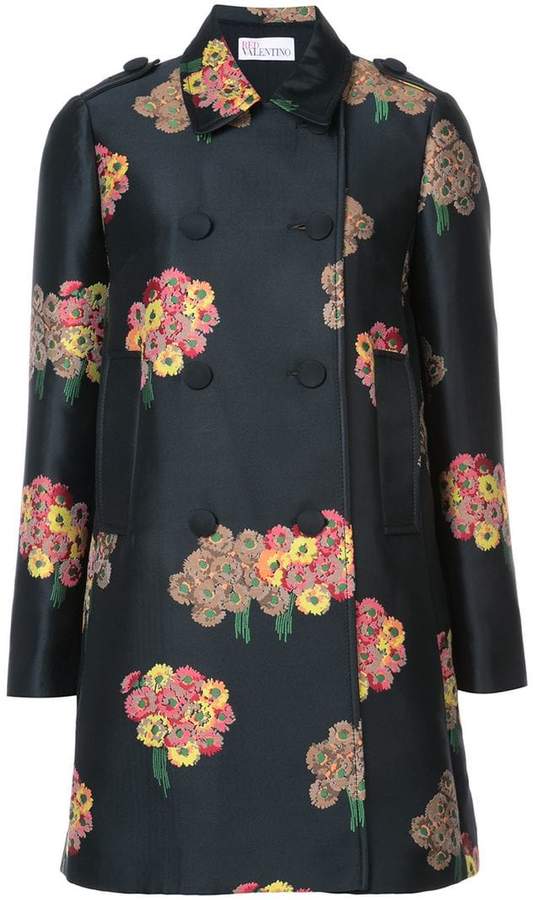Mittellanger Mantel mit floralem Print