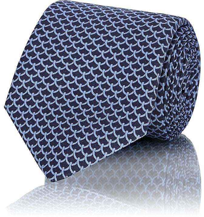 John Vizzone Men's Geometric-Pattern Silk Necktie