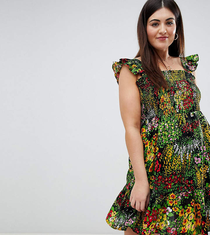 DESIGN Curve mini sundress in floral print