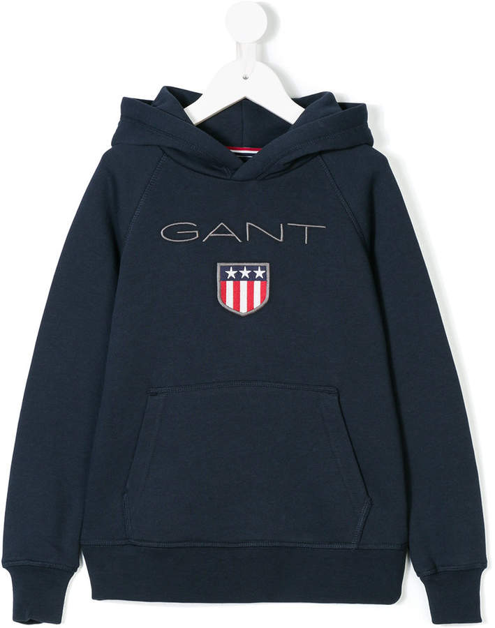 Gant Kids logo embroidered hoodie