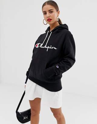 champion tape overhead boyfriend hoodie grey