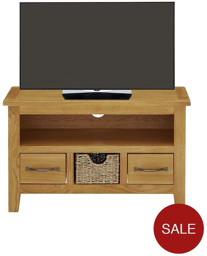 Luxe Collection London Seagrass Oak Ready Assembled Small TV Unit - Fits Up To 40 Inch TV