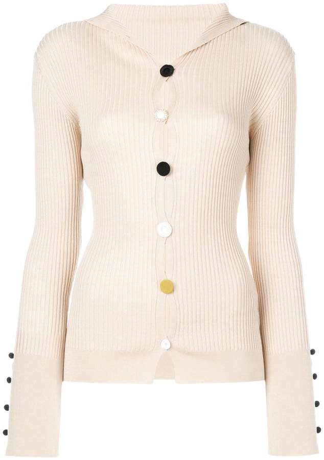 ribbed button front cardigan