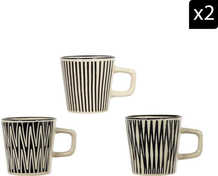 Novastyl Kedia - 6 Tassen - schwarz