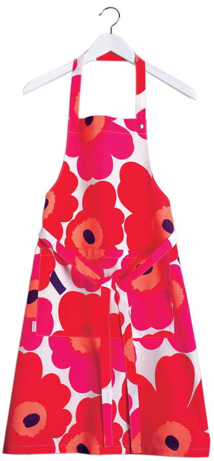 Pieni Unikko Schürze, weiß / Rot