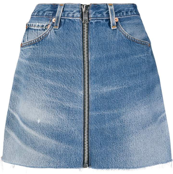 zipped mini skirt