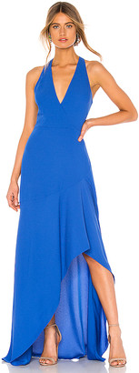 BCBGMAXAZRIA High Low Halter Gown