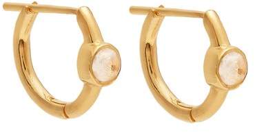THEODORA WARRE Moonstone gold-plated hoop earrings