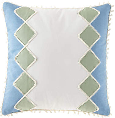 Eastern Accents Celerie Kemble Sail Celadon Diamonds Pillow, 20