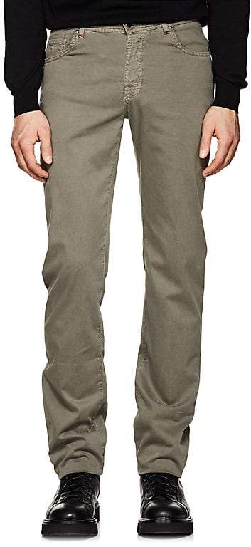 Men's Stretch Cotton-Silk Five-Pocket Pants