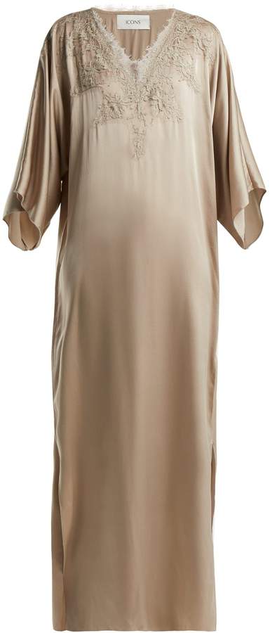 Art Rose silk maxi dress