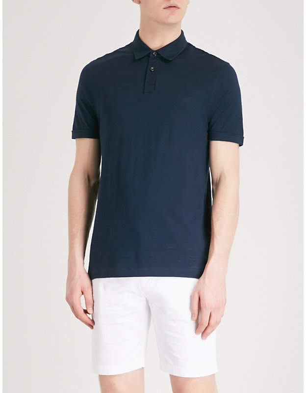 Stretch-cotton polo shirt