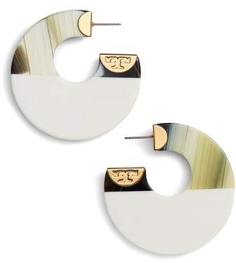 Resin Colorblock Hoop Earrings