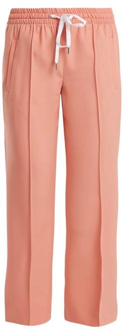 Mid-rise wool-blend cropped trousers