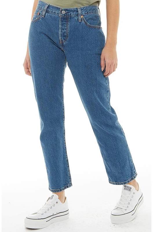 Damen 501 CT Jeans in Slim Passform Mittelblau