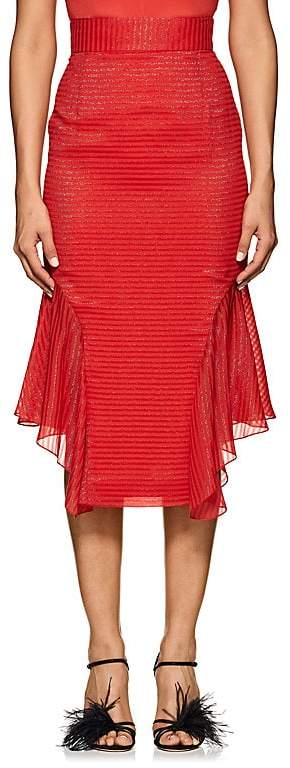 Women's Metallic-Striped Silk-Blend Handkerchief Skirt