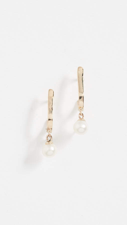 blanca monros gomez 14k Gold Curved Freshwater Cultured Pearl Bar Studs