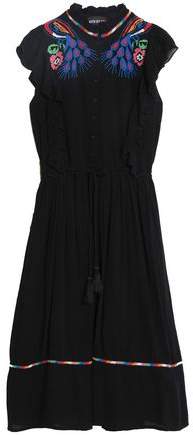 Embroidered Cotton-Crepe Dress