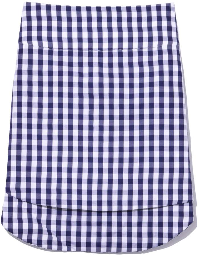 Gingham Shirttail Skirt in Navy