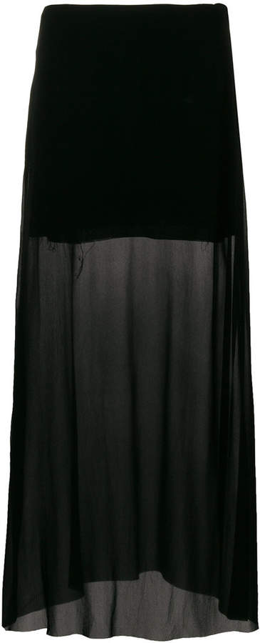 black see through skirt