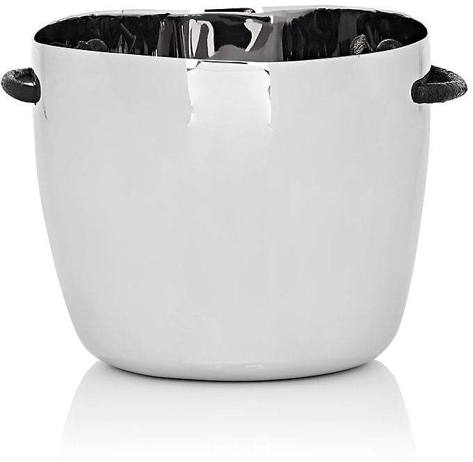 Tina Frey Designs Stainless Steel Ice Bucket With Leather Handles